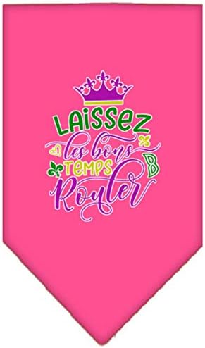 Mirage Стоки за домашни любимци Laissez Les Bons Temps Кърпа Mardi Gras с Трафаретным Принтом Ярко Розово Голям