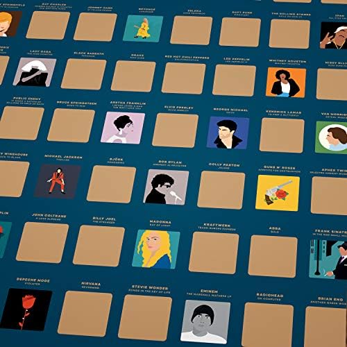 Скреч плакат Энно Ватти 100 албума - Списък на най-добрите песни на всички времена (16,5 x 23,4) - един Чудесен