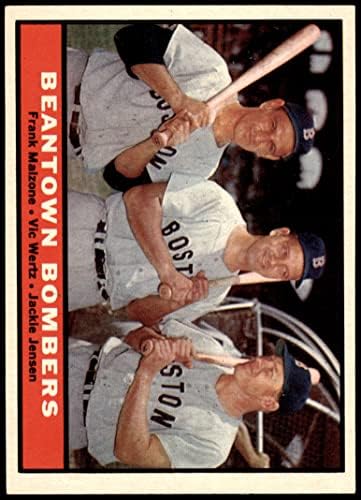 1961 Topps 173 Голмайстори Бинтауна Джаки Йенсен / Франк Малзоне /Вик Верц на Бостън Ред Сокс (Бейзболна картичка)