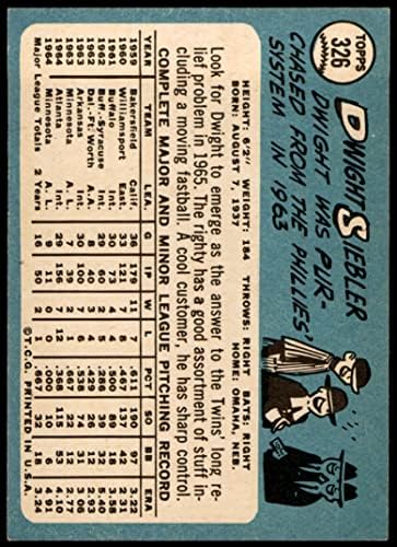 1965 Topps 326 Дуайт Сиблер Миннесотские близнаци (Бейзболна картичка) EX Близнаци
