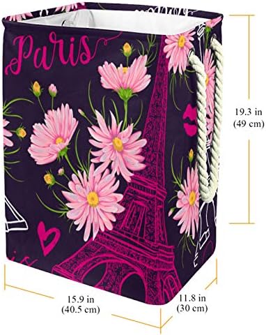 Айфеловата Кула Дейзи Париж Кошници за бельо Кошница Висока Здрава Сгъваема за Възрастни и Деца, Подрастващите