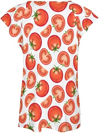 Дамски тениски Tomato С волани, Ризи с къс ръкав, Пуловер с V-образно деколте, Свободна Блуза