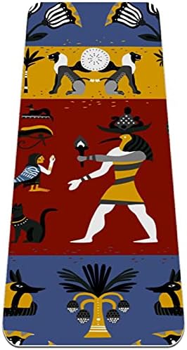 Килимче за йога с шарките на древната египетска религия Siebzeh Премиум-клас, в екологично Чист Гумена подложка