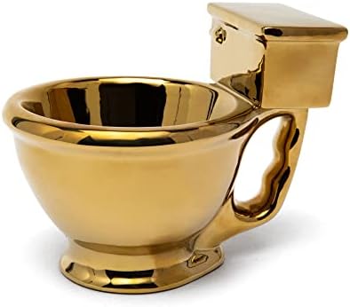 Златна чаша за тоалетна BigMouth Inc., новост, кафеена чаша, 10 унции, много голяма