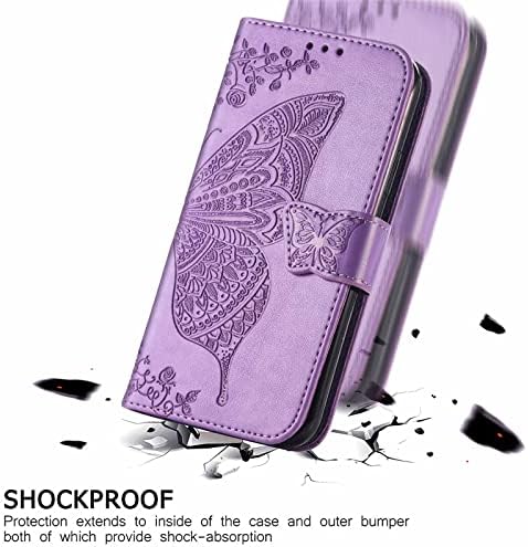 Чанта-портфейл XYX за Motorola G9 Power, Тисненая Пеперуда от изкуствена кожа, Отделения за карти, Защитно флип-надолу