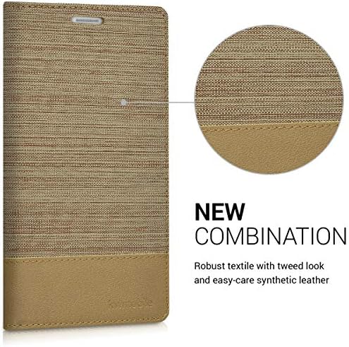 Калъф-за награда kwmobile, съвместим с Huawei P8 Lite (2015) - Текстилен калъф-портфейл от изкуствена кожа с