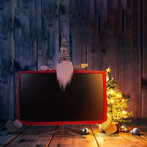 NUOBESTY Коледен Калъф За Монитор на Компютъра Еластичен Tomte Gnomes Шведски Дядо Компютър, Монитор, Лаптоп