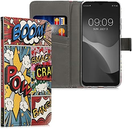 Чанта-портфейл kwmobile, Съвместим с Samsung Galaxy A22 5G - Калъф От изкуствена кожа с Многоцветными символи на комикси
