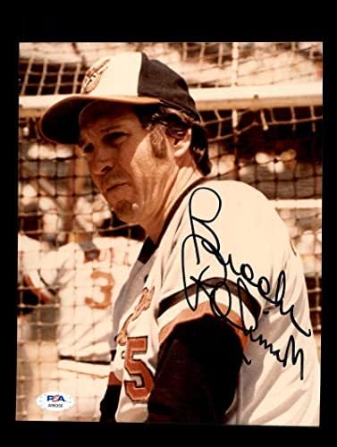 Брукс Робинсън PSA ДНК Coa Подписа Автограф Върху Снимката 8x10 Ориолс - Снимки на MLB С автограф