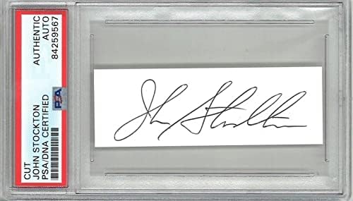 Джон Стоктън Подписа Cut Signature Psa Dna 84259567 Hof, който влиза в Топ 50 на легендите на джаза - Снимки на НБА с автограф