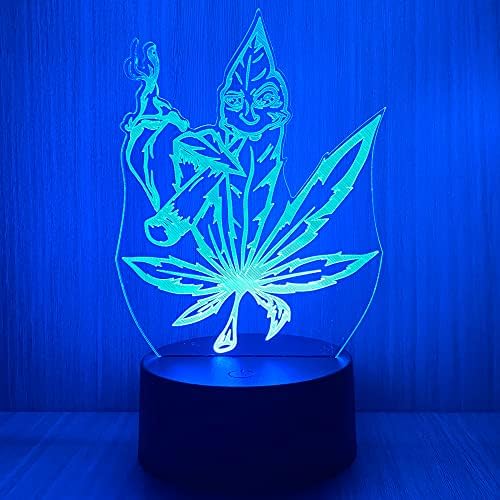 Yooce 420 Leaf 3D Led Настолна Лампа Night Light Оптична Визуална Илюзия за Домашен интериор Осветление