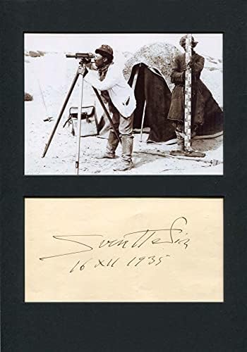 Автограф ИЗСЛЕДОВАТЕЛ Свен Хедина, подписан от страницата на албума монтирани