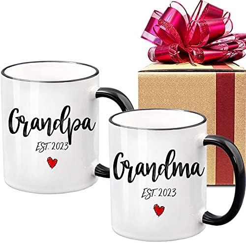 Има набор от кафе на steins 2023 за баби и дядовци от 2 части, най-добрите поздравителни подаръци 2023 за баби