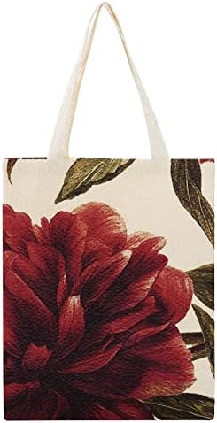 WengBeauty Холщовая Чанта-Тоут Peony Flower1, Чанта На рамото, Торби за Многократна употреба За Пазаруване,
