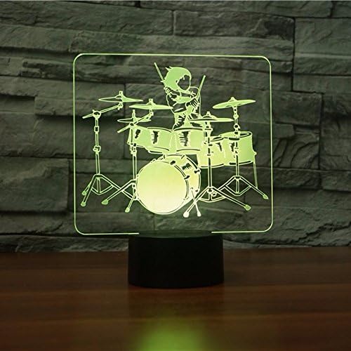 3D Барабанная Музика лека нощ Настолна Лампа Декор на Работния плот Лампи, Оптични Илюзии, 7 Променящия се Цвят