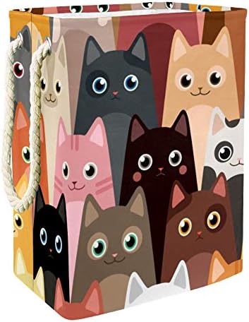Inhomer Cats 300D Оксфорд PVC, Водоустойчив Кошница За Дрехи, Голяма Кошница за Дрехи за Одеяла Дрехи Играчки