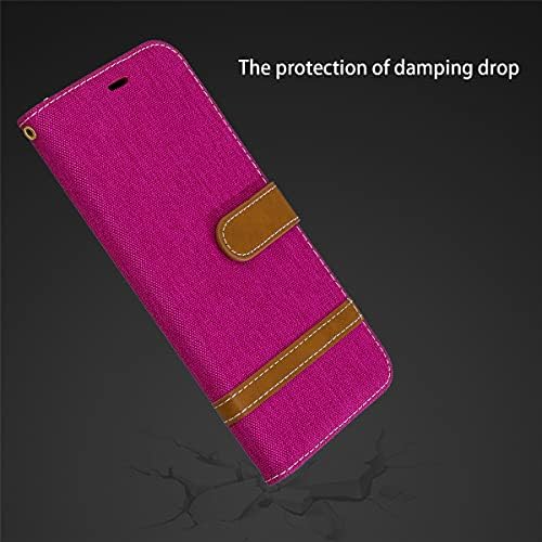 Чанта-портфейл XYX за Samsung S20 Plus, Деним калъф от изкуствена кожа, флип-надолу делото-книжка с поставка