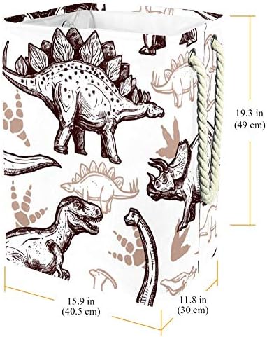Inhomer Праисторически Динозаври, Влечуги, със Следи от 300D Оксфорд PVC, Водоустойчив Кошница за Дрехи, Голяма