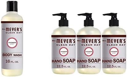 Препарат за измиване на тялото Mrs. Meyer's Clean Day е с аромат на лавандула, флакон от 16 унции и Течен сапун