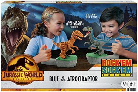 Игра Mattel Rock 'Em Sock 'Em Раптърс Jurassic World Domination е Детска игра Борба с Хищници със Сини срещу