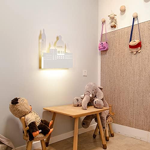 Jadssox Led Бял Стенен монтаж Лампа, Стенни лампи за Детска Стая, монтиран на стената Лампа с Анимационни Заключване,