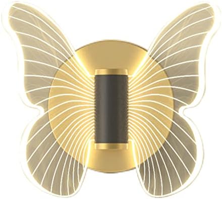VtMDOwY 6 W е Модерен Стенен Лампа със Златна Пеперуда, Нощни Лампа за Спални, монтиран на стената Лампа за