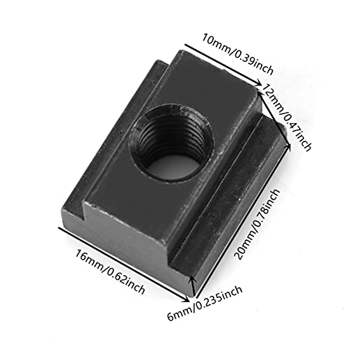 5 бр. Т-образна гайка с Т-образно пазом с черен оксид покритие M8/10 С дърворезба, Т-образни Крепежни елементи