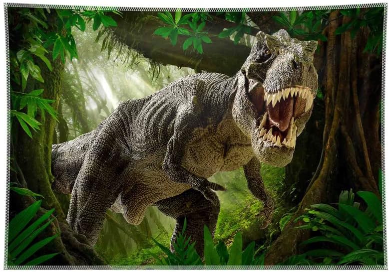 YCUCUEI 7x5ft Свят на Динозаврите Парк Фон за Снимки Тропически Джунгли Фон за Детски Рожден Ден Украса Сафари