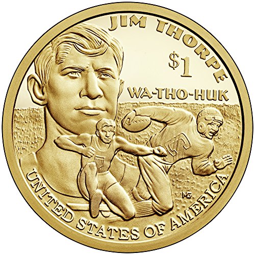 Доказателство за автентичността на долара индианци 2018 г. - 1 долар на Джим Торп - 1 монетен двор на САЩ