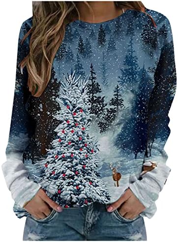 Весела Коледа риза, Дамски и мъжки Блузи, Зимна Коледна Hoody с принтом, Пуловери, Блузи Xmas_Tops