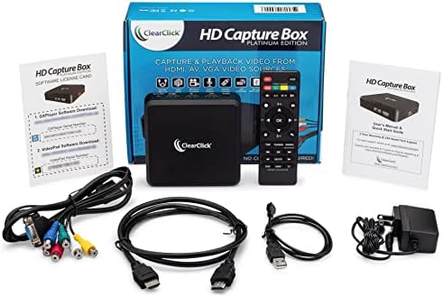 ClearClick HD Capture Box Platinum - Заснемане и видео с HDMI, RCA, AV, VGA, ypbpr компонент, VHS, vcr, DVD,
