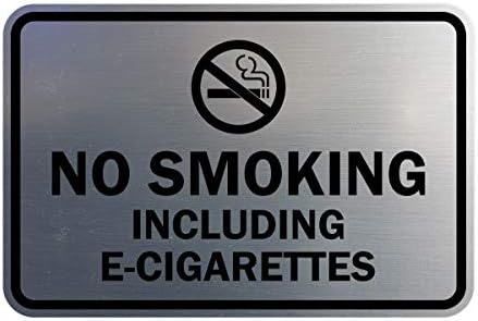 Стикери ByLITA Classic в рамката на Пушенето е забранено, включително електронни цигари (Матирано сребро) -