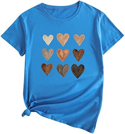 Дамски Блузи, Елегантни Ежедневни Ризи 2023 с Къс Ръкав и V-образно деколте, Лятна Реколта Графични Блузи Свободно
