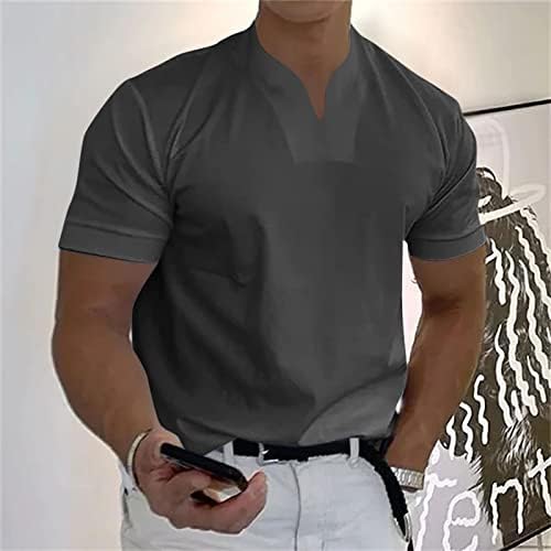 Мъжки Тениски Ymosrh, Ежедневни Обикновен Мъжки Тениски с V-образно деколте, Мъжки Бизнес Тениска за Фитнес