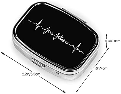 Бразилско Жиу-Житцу Сърцебиене Квадратна Мини-Кутия За Хапчета Пътна Медицина Метален Органайзер Калъф за Таблетки