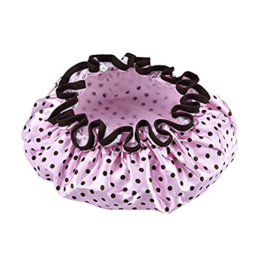 Дамски Водоустойчив шапка за душ Frcolor, опаковка от 2 броя (черна и розова)