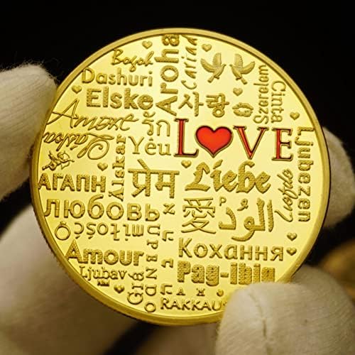 Подарък за любовника си Златна монета Забавно монета сантиментална любов Възпоменателна монета Щастливата златна