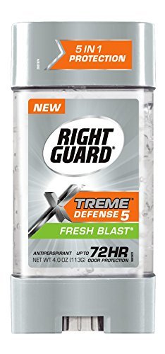 Гел-Дезодорант-антиперспиранти Right Guard Xtreme Defense 5, Fresh Blast, 4 унция (опаковка от 6 броя)