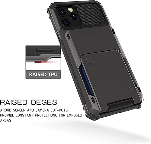 Калъф NEYENS за iPhone 13 Pro Max, флип-надолу Задвижваната Скрит Титуляр за кредитни карти, устойчив на удари