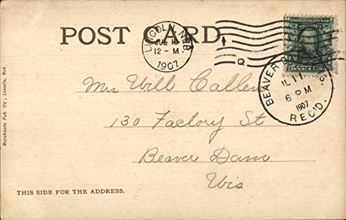 Пощенската служба на САЩ Линкълн, Небраска, Северна Каролина Оригиналната Антични Картичка 1907 г.