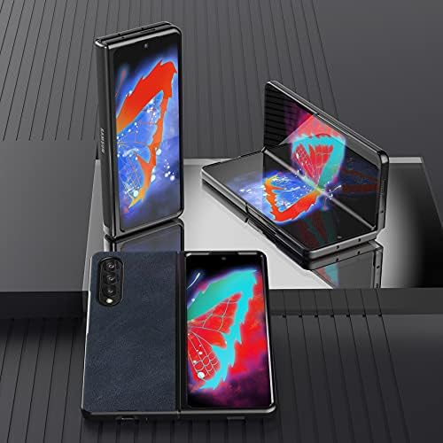 Калъф Feitenn за Samsung Galaxy Z Fold 3 5G, една Чанта-портфейл с отделения за карти и невидимата стойка за