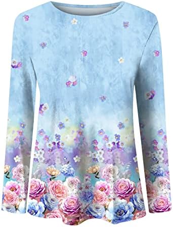 Дамски Летни Модни Ежедневни Блузи с Наклон, Свободен Пуловер с кръгло Деколте, Удобни Меки Блузи, Блузи за