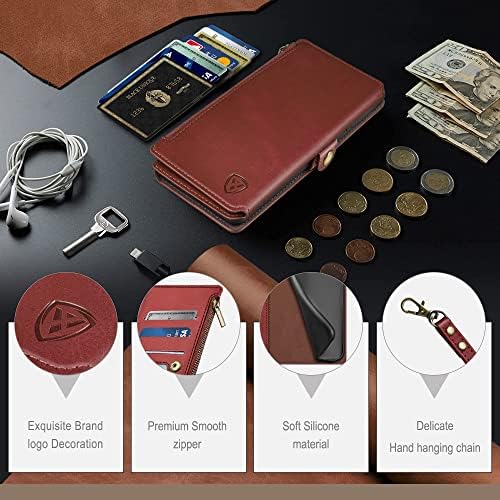 XcaseBar за iPhone 11 6,1 Чанта-портфейл със собственик на кредитната карта, 【Заключване RFID】 Флип-книжка с