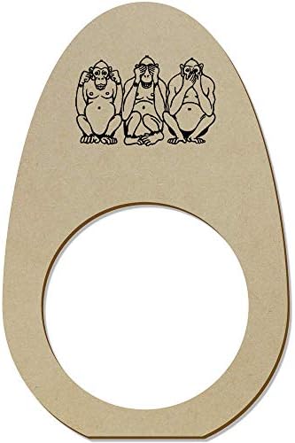 Azeeda 5 Дървени Пръстени/Притежателите за салфетки Три мъдри маймуни (NR00032190)