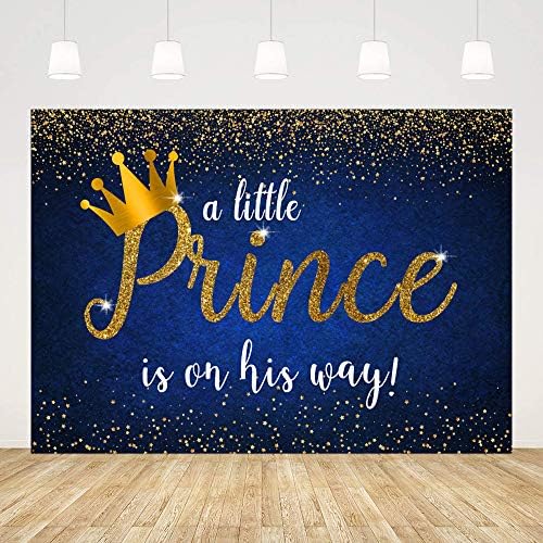 MOHOFOND Принц Момче Фон за Декорация на Детската Душа Златна Корона Блестяща Звезда Малкият Принц В Пътя на