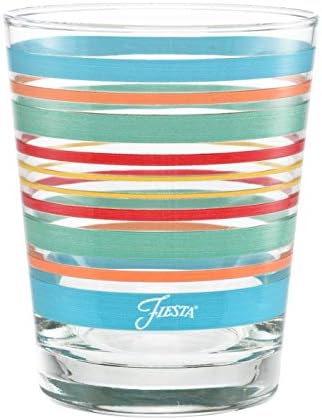 Официално лицензиран 14-унционный тънки чаша DOF Stripes от двойно по стъкло Fiesta Stripes (комплект от 4 броя)