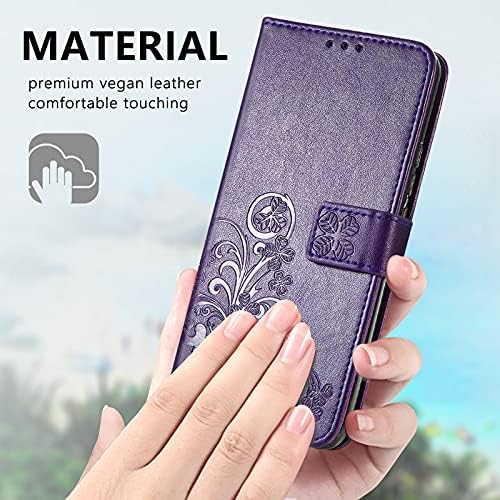 Чанта-портфейл Supdigital Galaxy A12 [С цветна релефна], Защитен калъф-награда от изкуствена кожа Премиум-клас