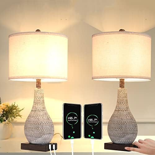Настолна лампа FUMAT за спални, Комплект от 2, UL Сензорен контрол, 3 Начина да Регулирате яркостта, Модерна