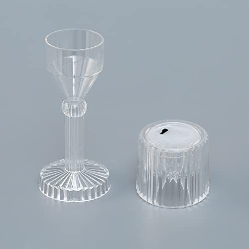6 Опаковки Топли бели Прозрачни Кристални Мини Акрилни led настолни лампи, Мини-Настолна лампа, Декоративни
