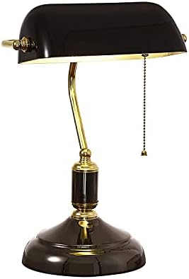 Традиционната Банкова лампа Yeefamons, Черно Лампа, с Моторното превключвател за Включване на лампа, Ретро Офис